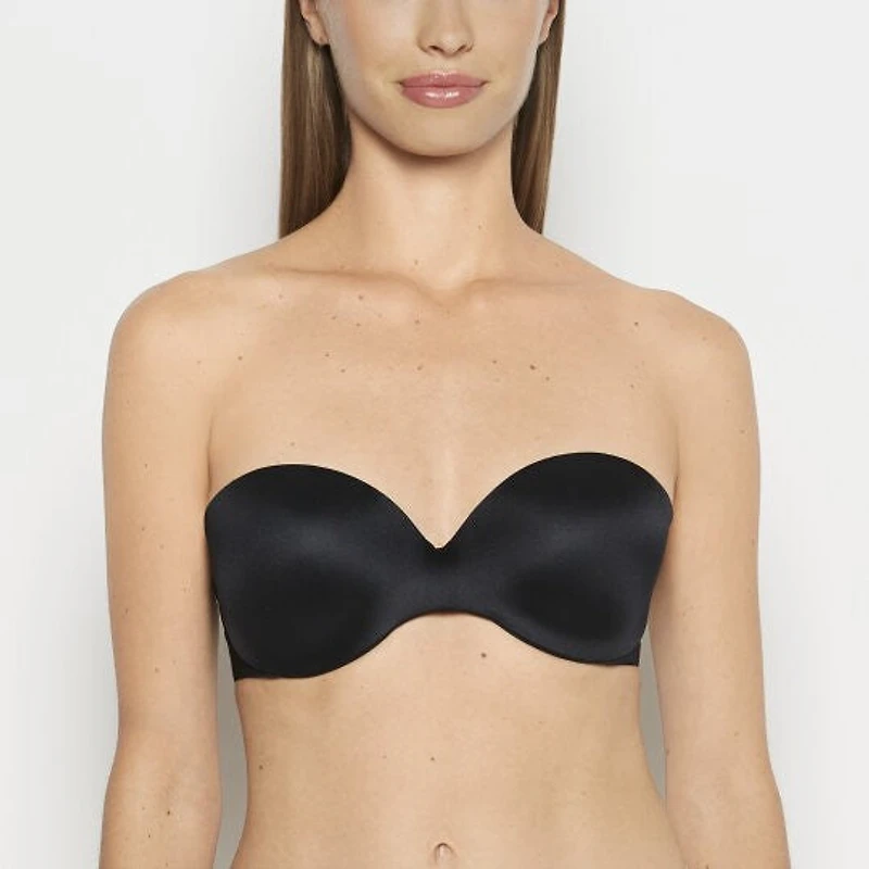 Soutien-gorge sans bretelles légèrement doublé en smoking noir