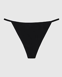 Smooth Cotton G-String Panty Tuxedo Black