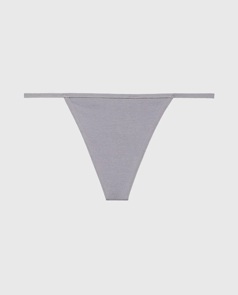 Smooth Cotton G-String Panty Quicksilver