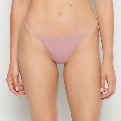Smooth Cotton G-String Panty Sheer Mauve