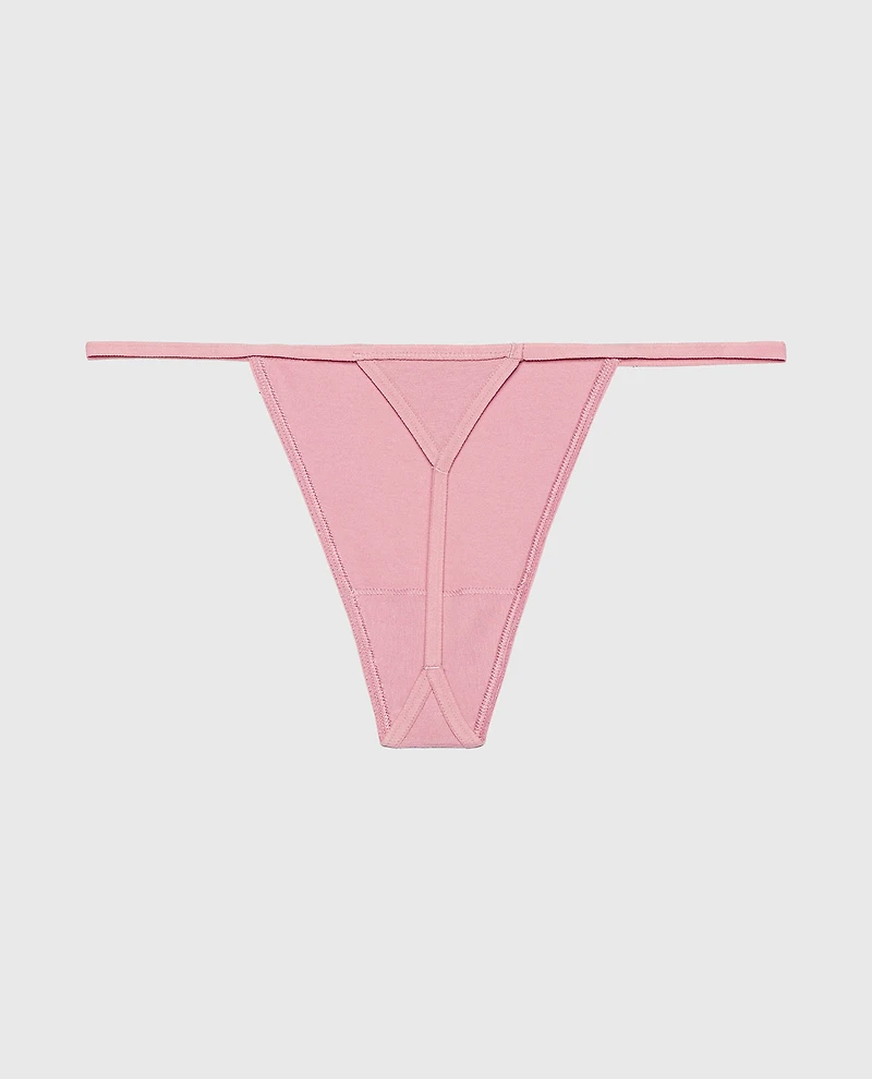 Smooth Cotton G-String Panty Sheer Mauve