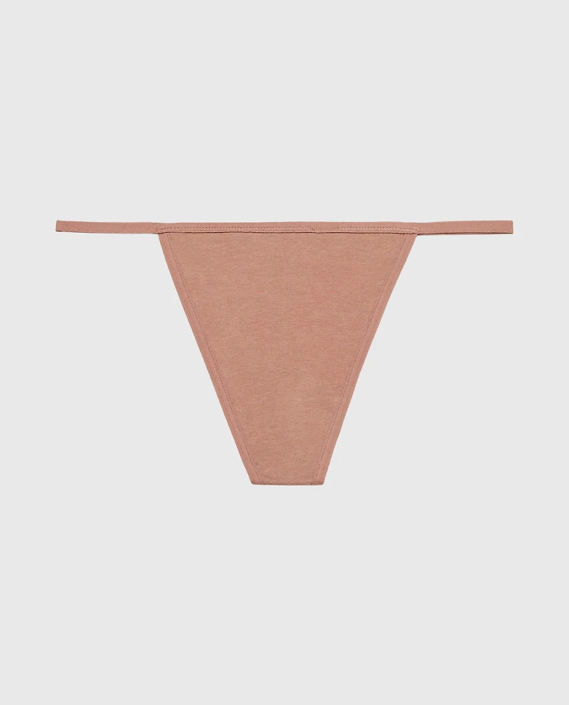 Minislip en doux coton taupe