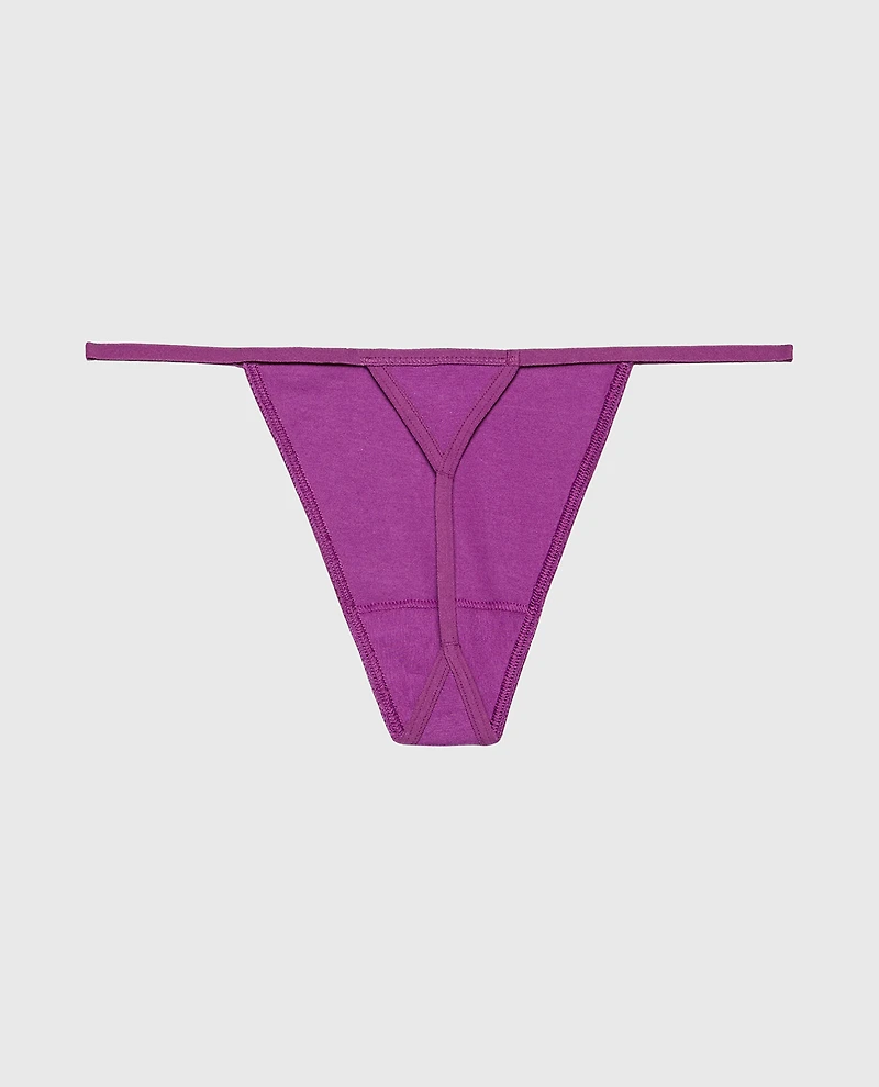 Minislip en doux coton taupe raisin pétillant