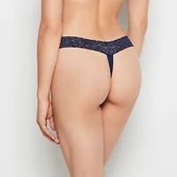 Thong Panty With Lace Trim Russian Ruby