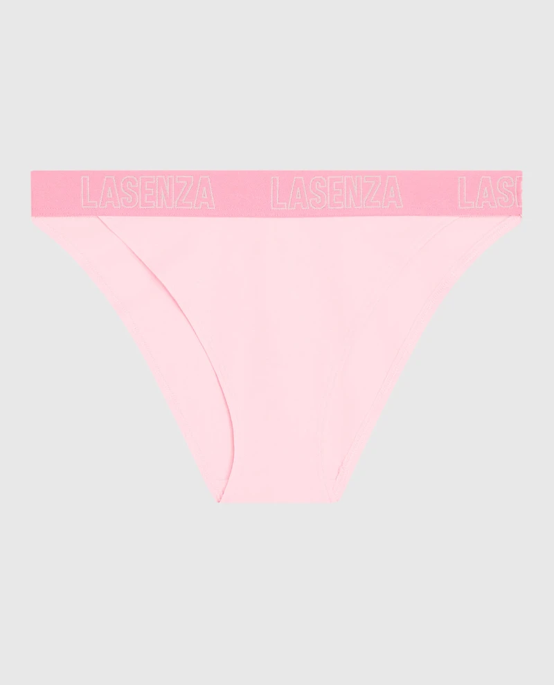 Culotte Cheeky à jambe échancrée avec logo rose