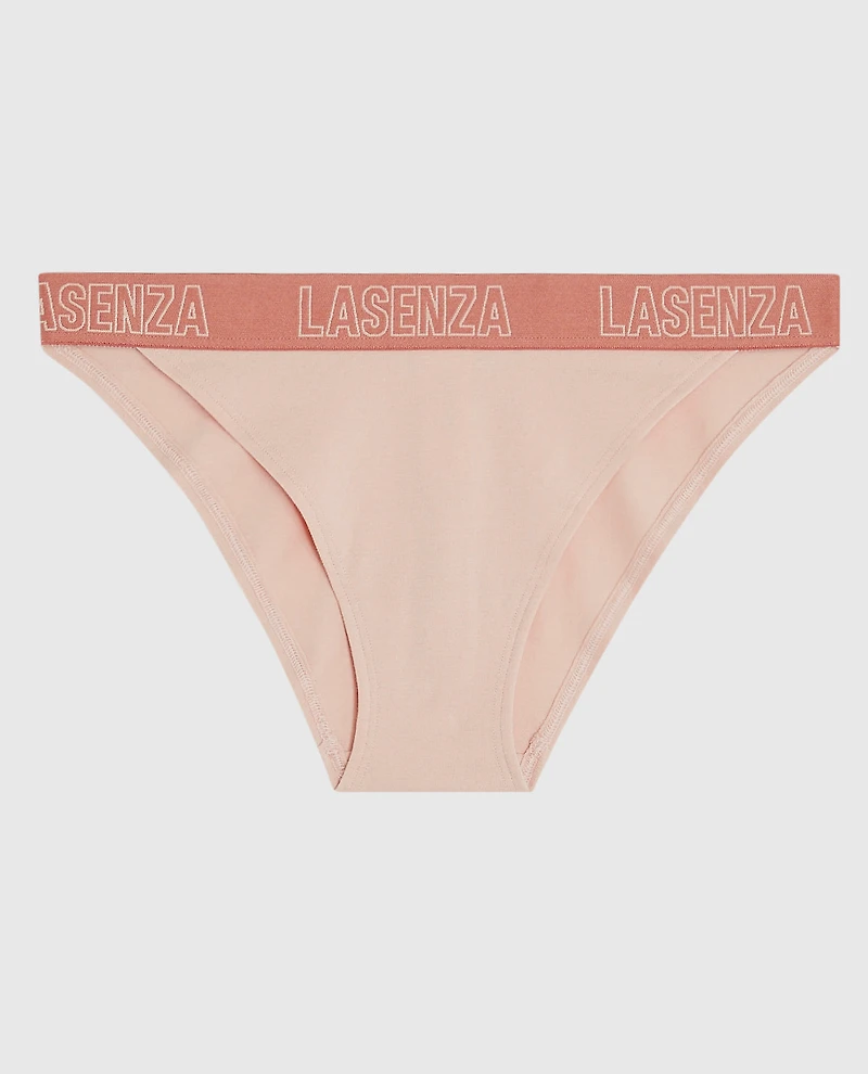 Culotte Cheeky à jambe échancrée avec logo douce pêche
