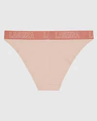 Culotte Cheeky à jambe échancrée avec logo douce pêche