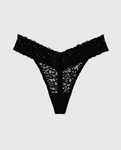 La Senza | Lace Thong Panty in Smoulder Black | Smoulder Black | M