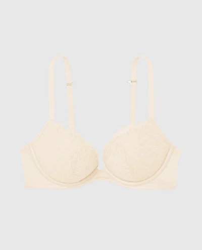 Push Up Bra with Lace Overlay