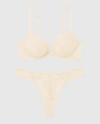 Push Up Bra with Lace Overlay