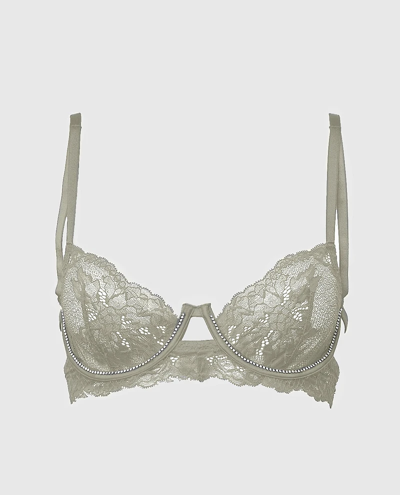Unlined Balconette Lace Bra with Allover
