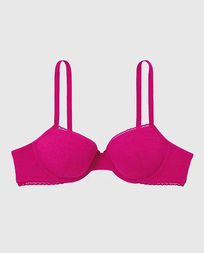 La Senza | Smooth Cotton Lightly Lined Demi Bra | Cotton | Outrageous Pink | 32D