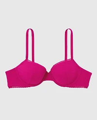 La Senza | Smooth Cotton Lightly Lined Demi Bra | Cotton | Outrageous Pink | 32D