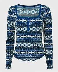 Waffle Henley Top