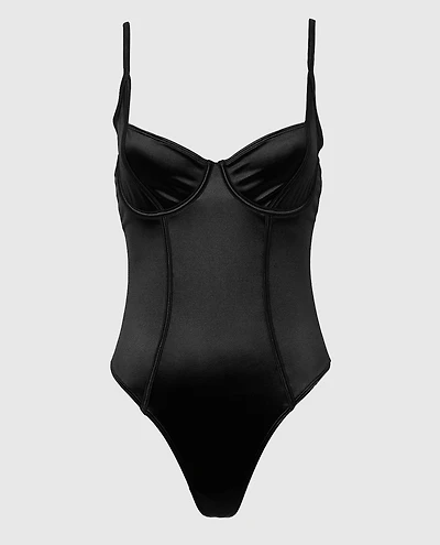 Unlined Satin Bodysuit
