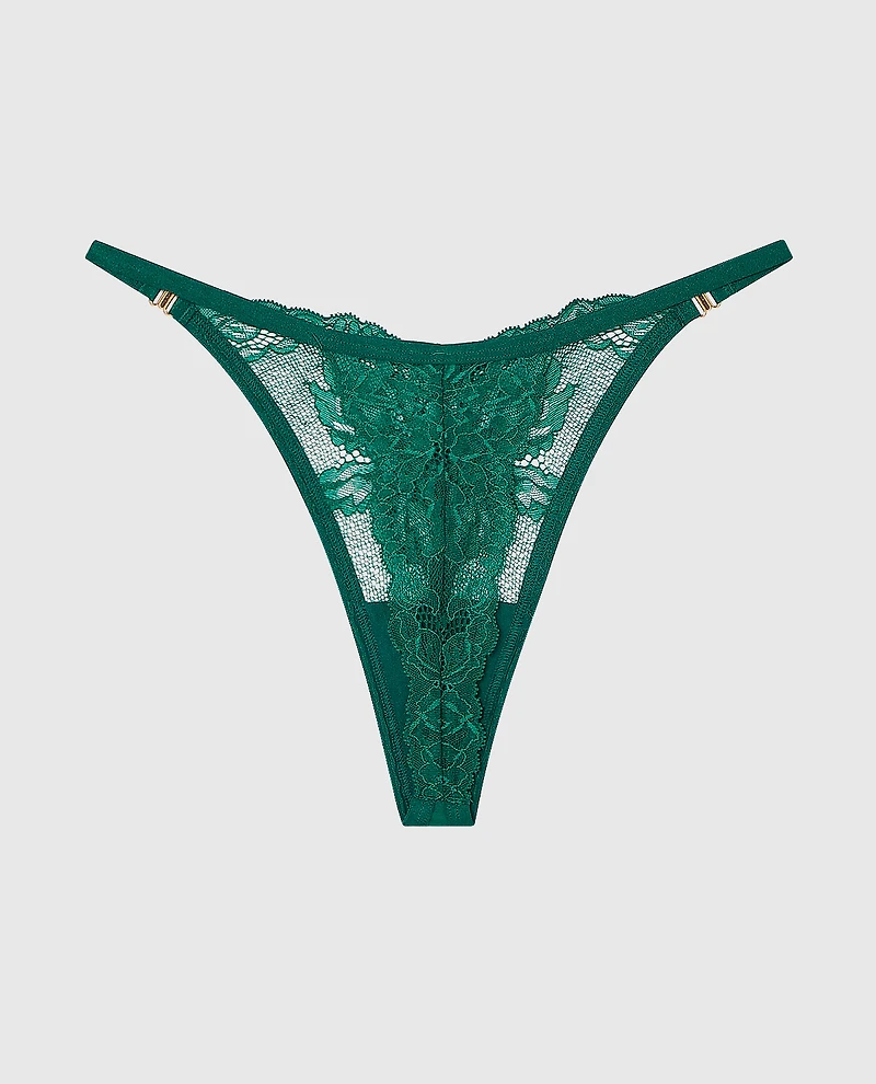 Lace High Leg Thong Panty