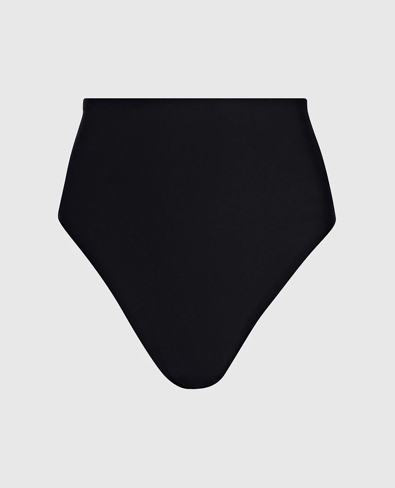 High Waist Smoothing Thong Panty Tuxedo Black