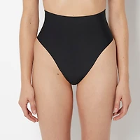 High Waist Smoothing Thong Panty Tuxedo Black