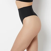 High Waist Smoothing Thong Panty Tuxedo Black