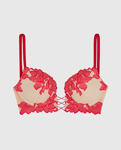 Push Up Bra with Lace Overlay