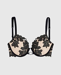 Lightly Lined Full Coverage Bra with Lace Overlay