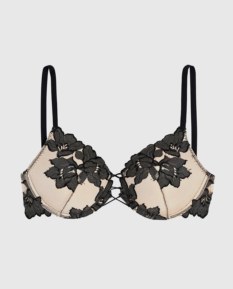 Soutien-gorge pigeonnant +2 tailles de bonnet en dentelle