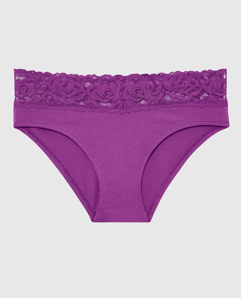 Culotte taille basse en coton à V