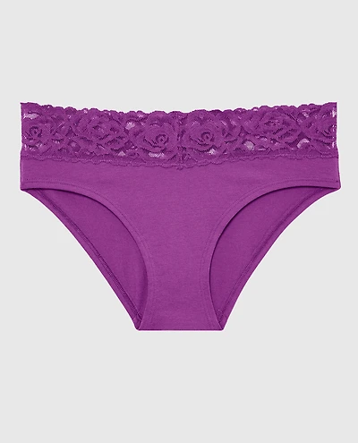 Culotte taille basse en coton à V