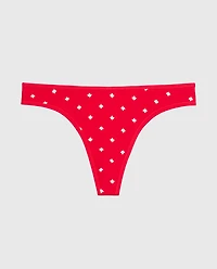 Cotton Thong Panty Oh Canada Dot