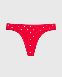 Cotton Thong Panty Oh Canada Dot