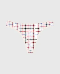 Cotton Thong Panty Jingle Plaid