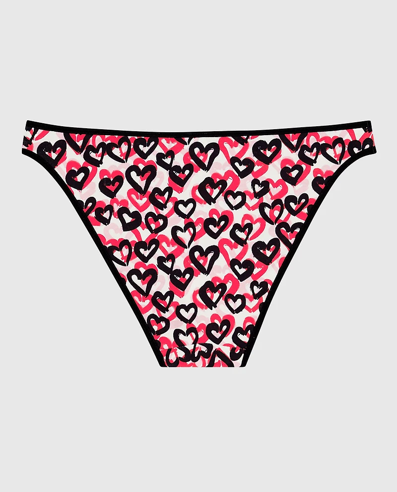 Culotte bikini en coton coeurs de graffitis