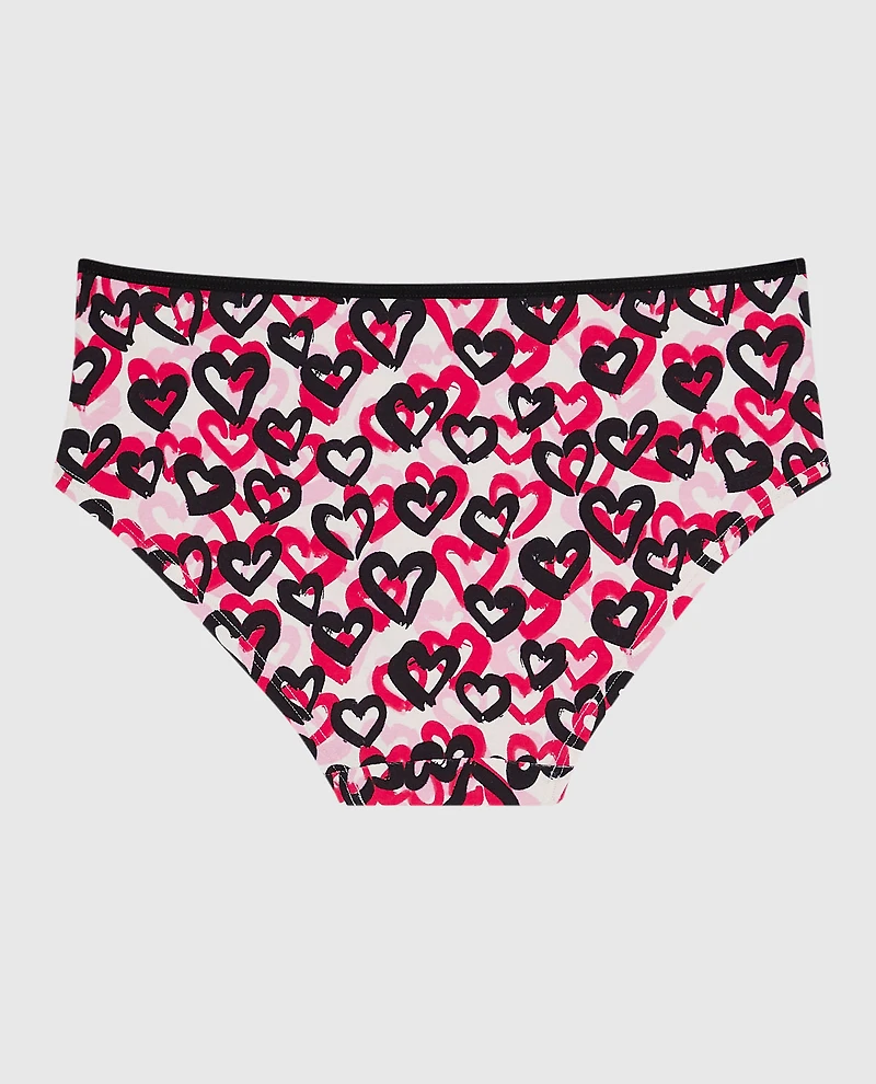 Cotton Hipster Panty in Graffiti Hearts