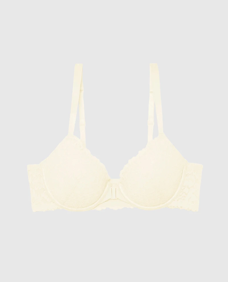 Lightly Lined Full Coverage Bra with Allover Lace