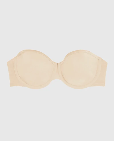 Soutien-gorge sans bretelles légèrement doublé avec mousse intercalaire