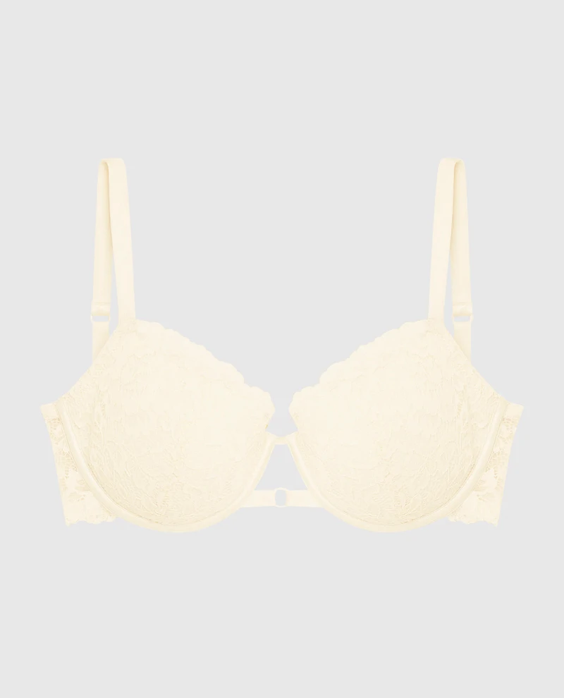 Lightly Lined Balconette Bra with Allover Lace