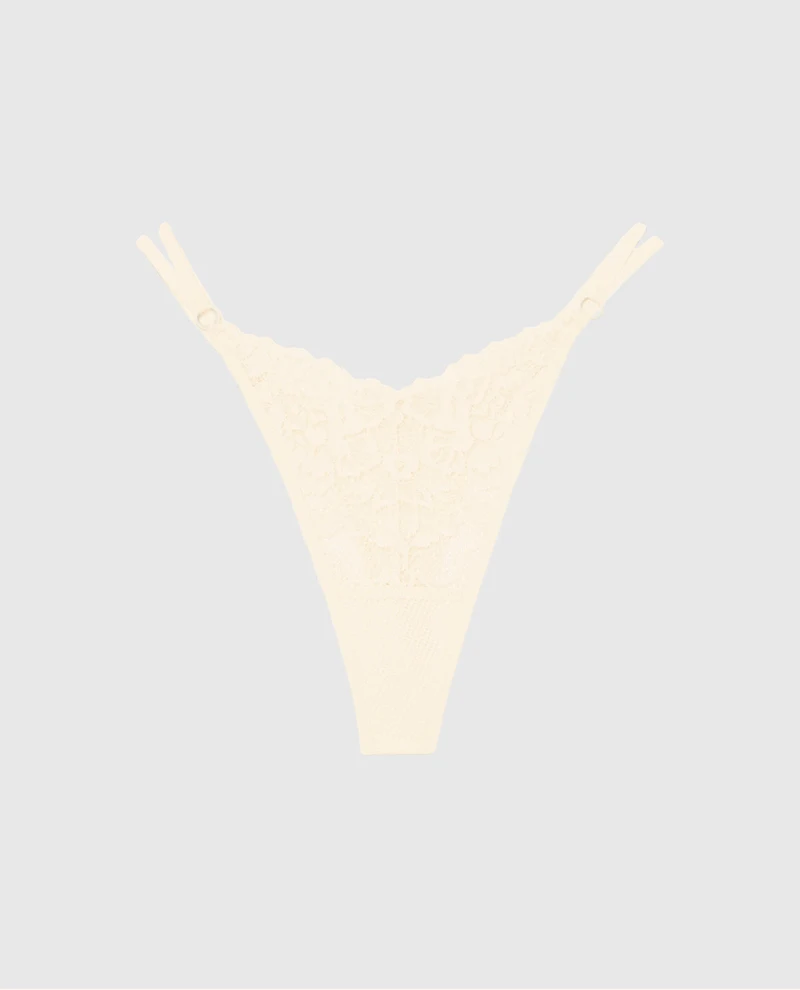 Lace High Leg Thong Panty