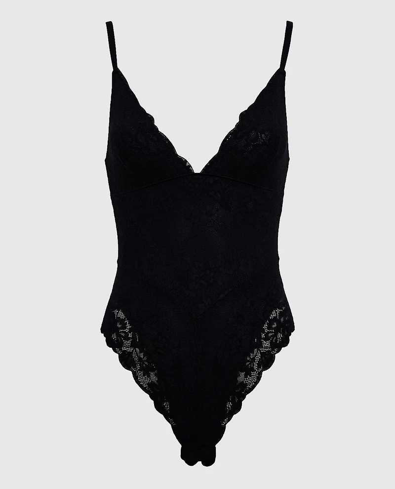 Smoothing Lace Bodysuit Black