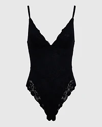 Smoothing Lace Bodysuit Black