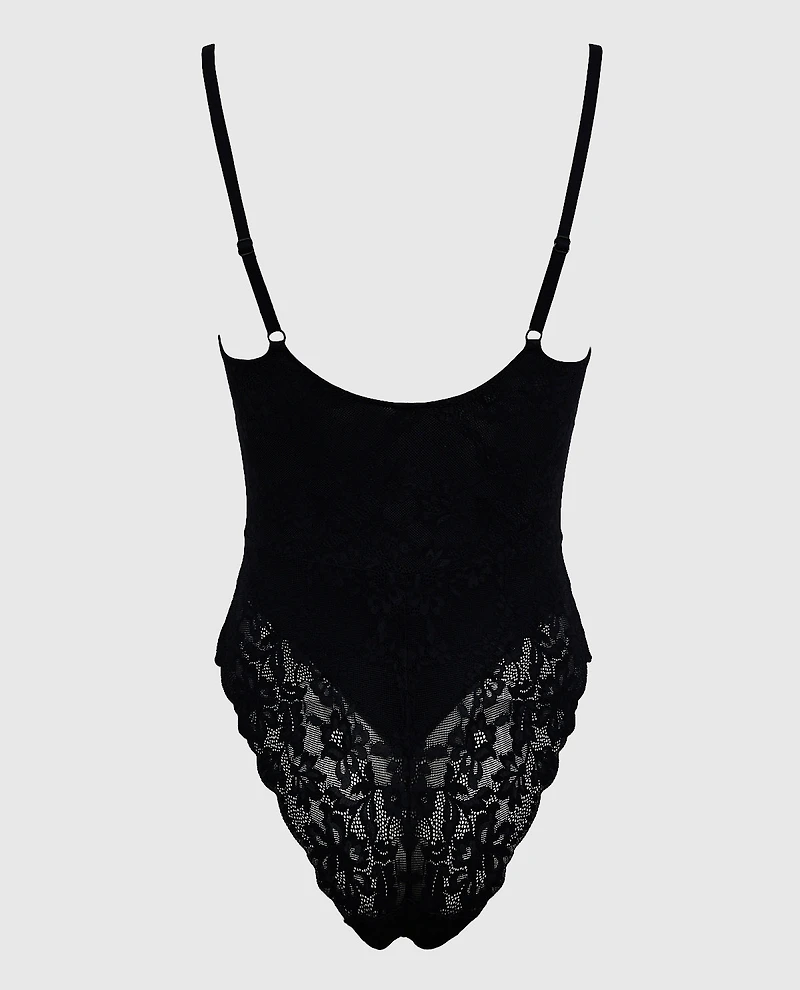 Smoothing Lace Bodysuit Black