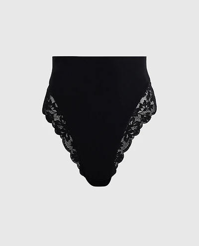 High Waist Smoothing Cheeky Panty Black