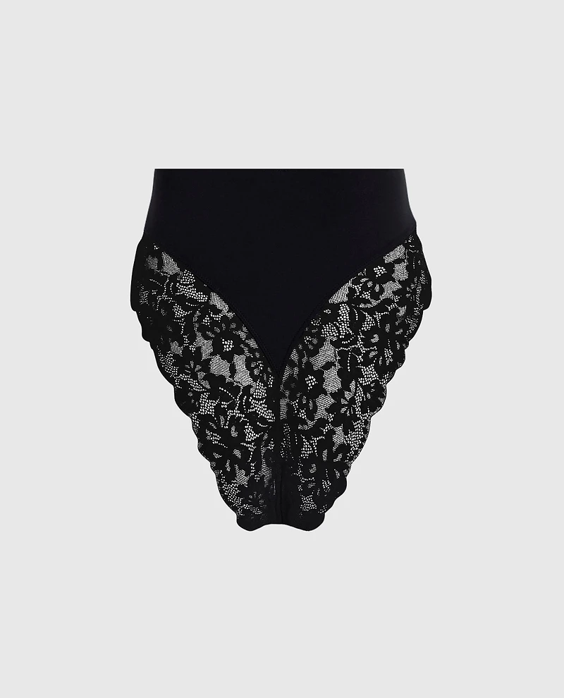 High Waist Smoothing Cheeky Panty Black
