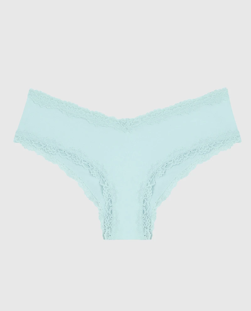Cheeky Panty with Lace Trim Vista Blue