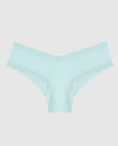 Cheeky Panty with Lace Trim Vista Blue