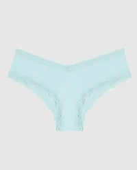 Cheeky Panty with Lace Trim Vista Blue