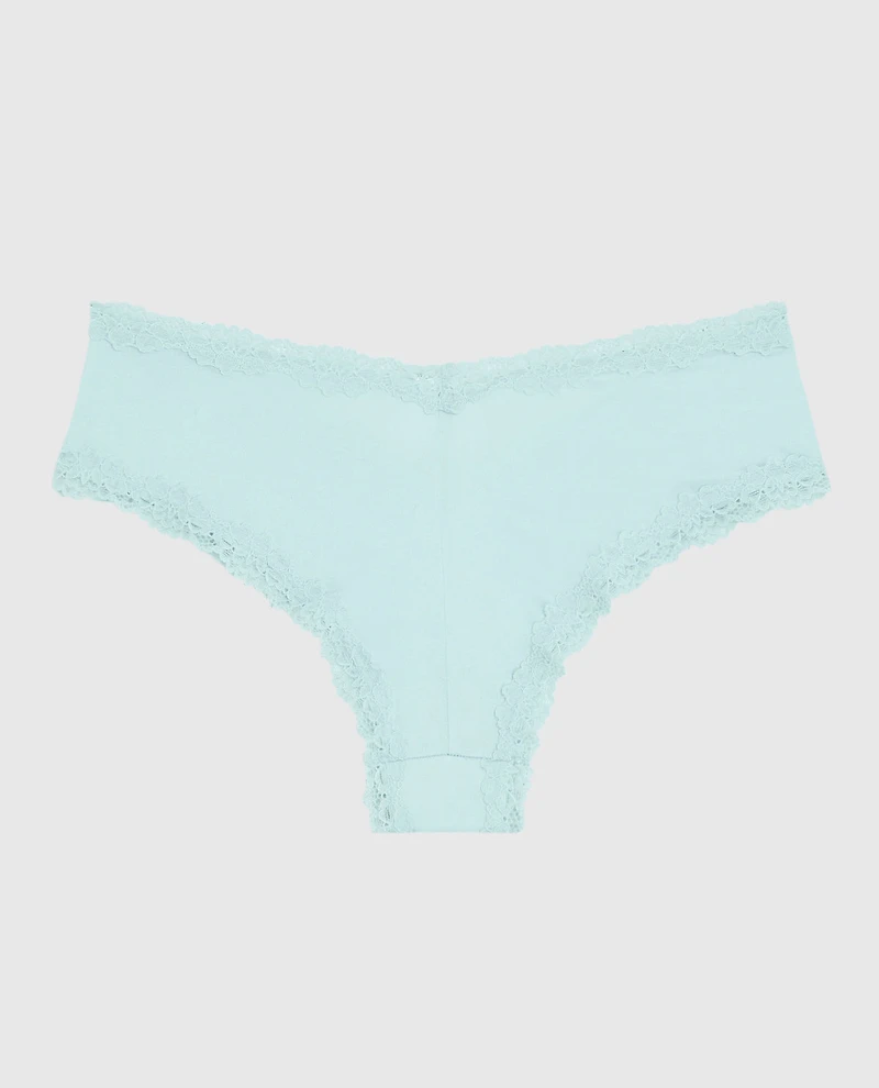 Cheeky Panty with Lace Trim Vista Blue