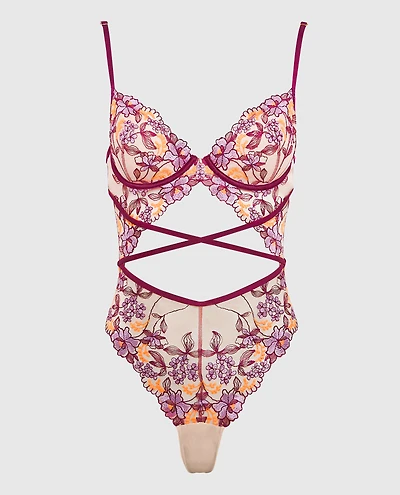 Unlined Embroidered Bodysuit
