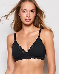 Nursing Bra with Lace Wing Black