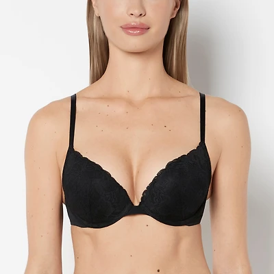 Push Up Plunge Bra Tuxedo Black