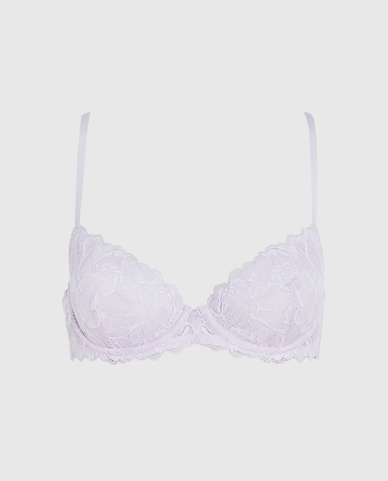 Unlined Lace Demi Bra Lavender Cake